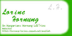 lorinc hornung business card
